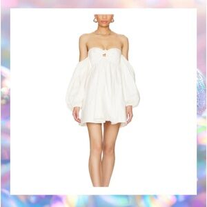 For Love And Lemons - Saint Lucia  White Off-Shoulder Mini Dress size Medium New